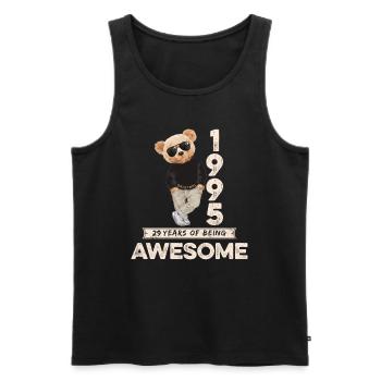 1995 Geburtstag Teddy Bär Being Awesome Orignal - Männer Premium Bio Tank Top - Schwarz - Vorne - Michal (187cm)