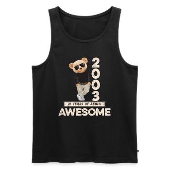 2003 Geburtstag Teddy Bär Being Awesome Orignal - Männer Premium Bio Tank Top - Schwarz - Vorne - Michal (187cm)