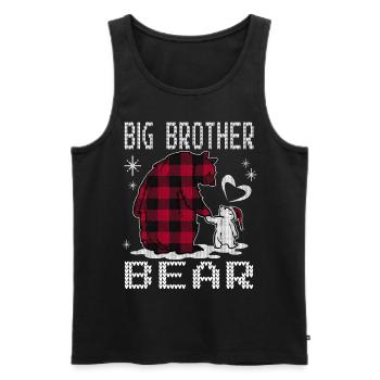 Big Brother Bear - Männer Premium Bio Tank Top - Schwarz - Vorne - Michal (187cm)