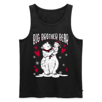 Big Brother Bear - Männer Premium Bio Tank Top - Schwarz - Vorne - Michal (187cm)