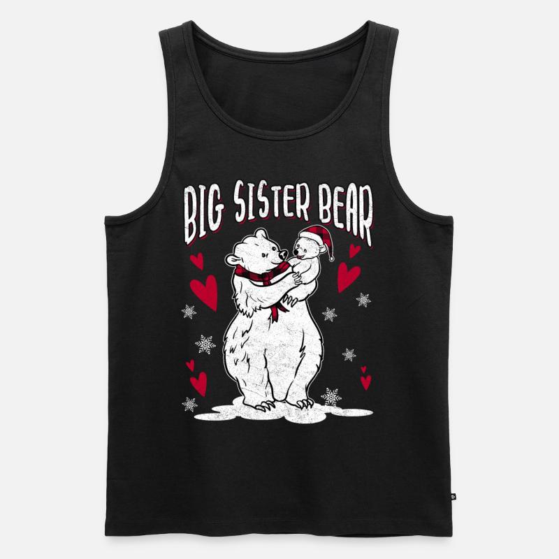 Big Sister Bear - Männer Premium Bio Tank Top - Schwarz