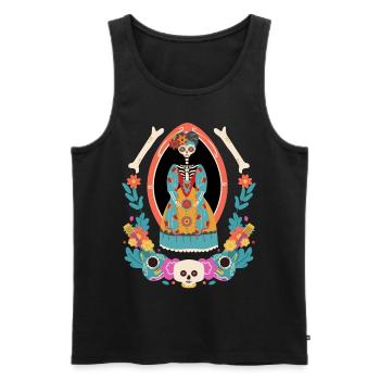 La Catrina Mexico, Dia-de-los-Muertos, guitars - Men's Premium Organic Tank Top - black - Front - Michal (187cm)