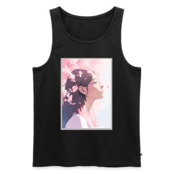 Vintage Japanisch Ästhetik Otaku Anime Girl - Männer Premium Bio Tank Top - Schwarz - Vorne - AI Model Male 178 light (178cm)