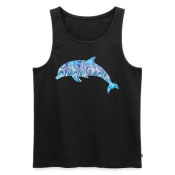 Dolphin - Männer Premium Bio Tank Top - Schwarz - Vorne - AI Model Male 178 light (178cm)
