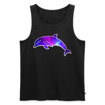 Galaxie de l’espace Dolphin - Débardeur bio Premium Homme - noir - Devant - AI Model Male 178 light (178cm)