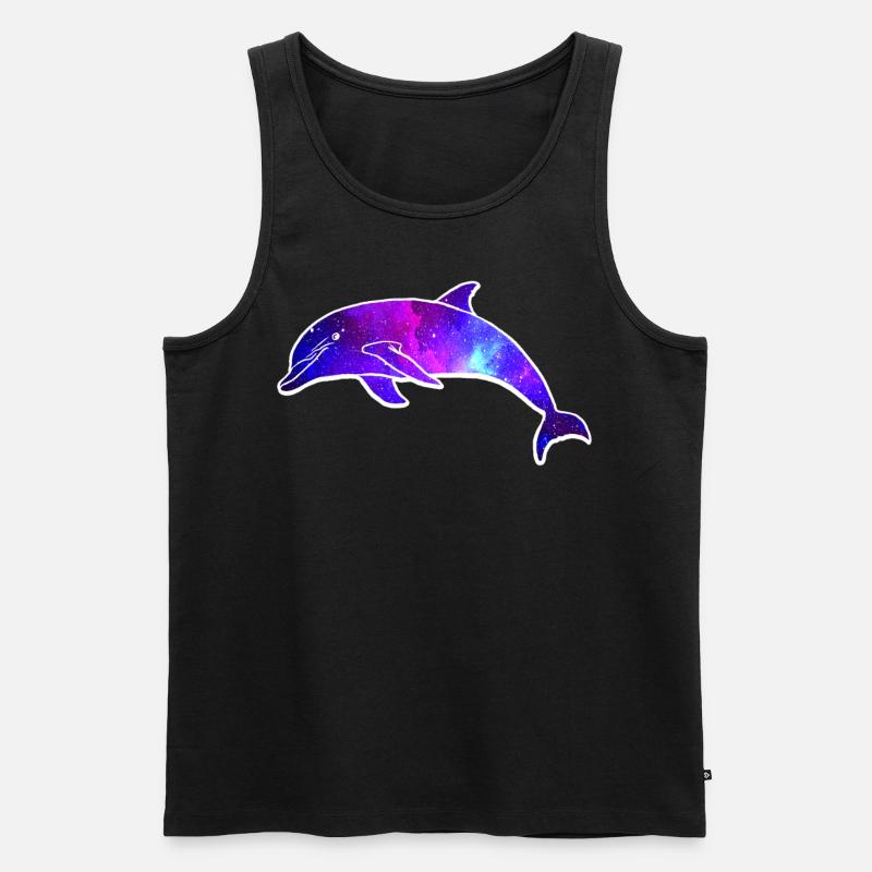 Galaxie de l’espace Dolphin - Débardeur bio Premium Homme - noir