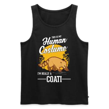 Coati Human Costume Halloween Coati Proboscis Bear - Men's Premium Organic Tank Top - black - Front - AI Model Male 178 light (178cm)