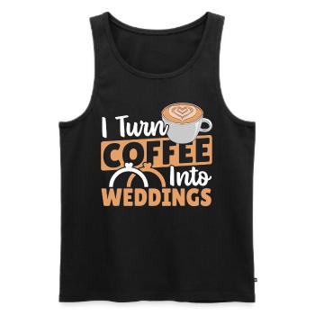 Hochzeitsplanung I Turn Coffee Into Weddings - Männer Premium Bio Tank Top - Schwarz - Vorne - AI Model Male 178 light (178cm)
