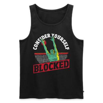 Volleyball Player Consider Yourself Blocked Volley - Men's Premium Organic Tank Top - black - Front - AI Model Male 178 light (178cm)