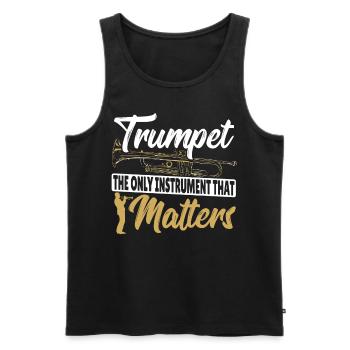 Trompette Le seul instrument qui compte Trompette - Débardeur bio Premium Homme - noir - Devant - Michal (187cm)