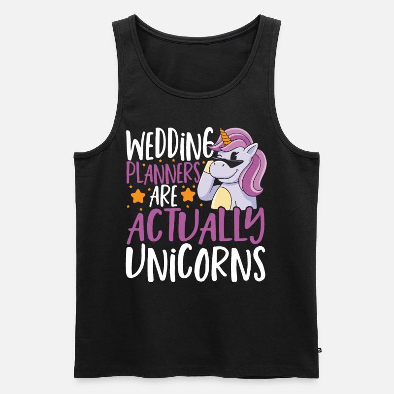 Hochzeitsplaner sind eigentlich Einhörner - Männer Premium Bio Tank Top - Schwarz