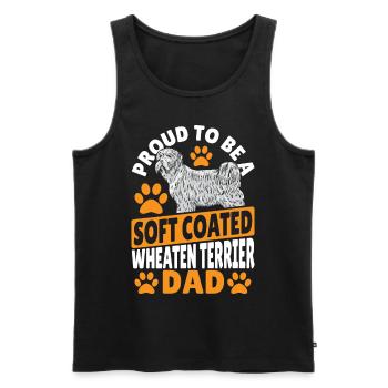 Wheatie Dog Stolz, ein Soft Coated Wheaten - Männer Premium Bio Tank Top - Schwarz - Vorne - Michal (187cm)