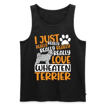 Wheatie Hund Ich liebe Wheaten Terrier einfach - Männer Premium Bio Tank Top - Schwarz - Vorne - Michal (187cm)