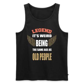 It's Weird Being The Same Age As Old People Funny - Männer Premium Bio Tank Top - Schwarz - Vorne - Michal (187cm)