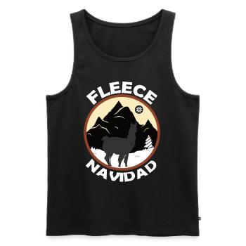 Fleece Feliz Navidad Llama Christmas Pixel - Männer Premium Bio Tank Top - Schwarz - Vorne - AI Model Male 178 light (178cm)