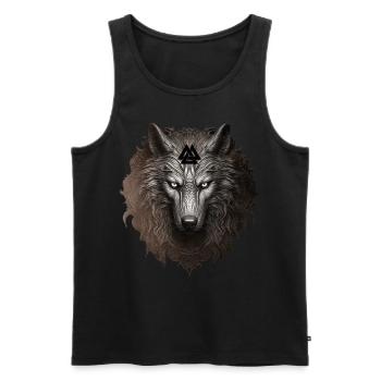 Viking Wolf Valknut Celtic Spirit Animal Valhalla - Männer Premium Bio Tank Top - Schwarz - Vorne - AI Model Male 178 light (178cm)