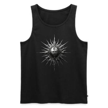 Occult Gothic Sun Esoteric Satanism Metal Grunge A - Männer Premium Bio Tank Top - Schwarz - Vorne - Michal (187cm)
