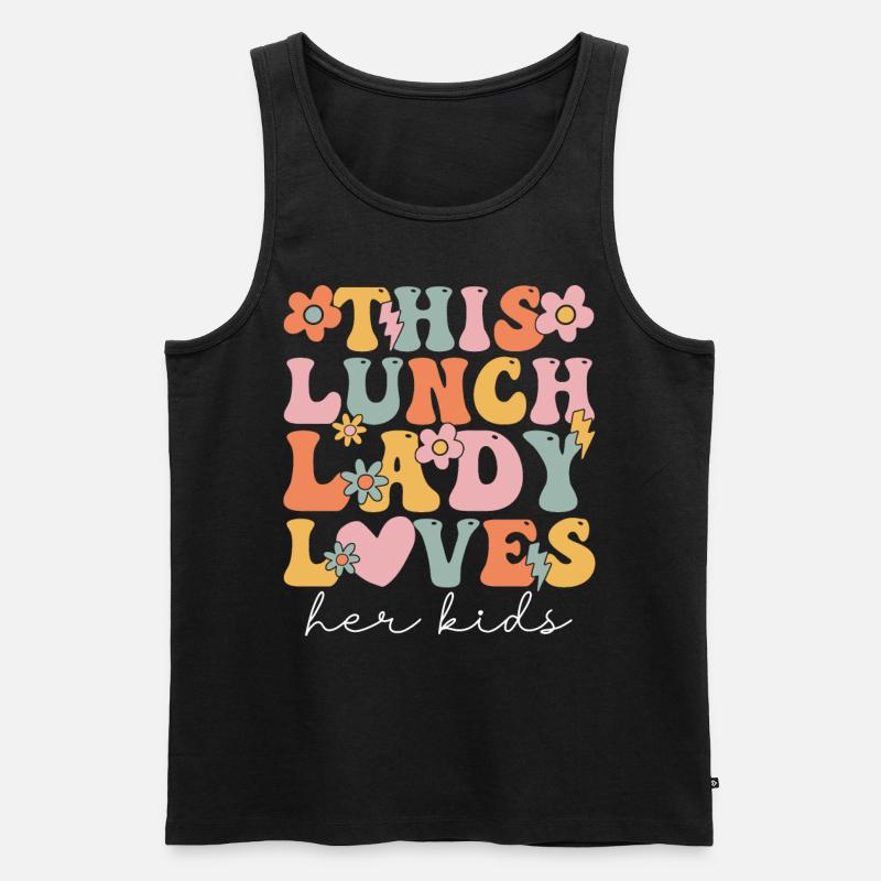 Groovy Cafeteria-Arbeiter - Männer Premium Bio Tank Top - Schwarz