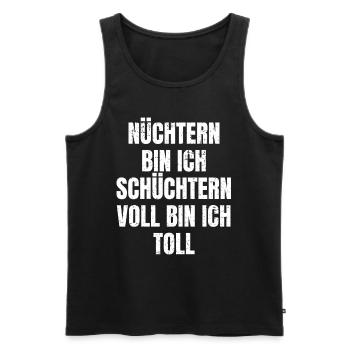 Voll bin ich toll - Lustiger Feierabend Spruch - Männer Premium Bio Tank Top - Schwarz - Vorne - AI Model Male 178 light (178cm)