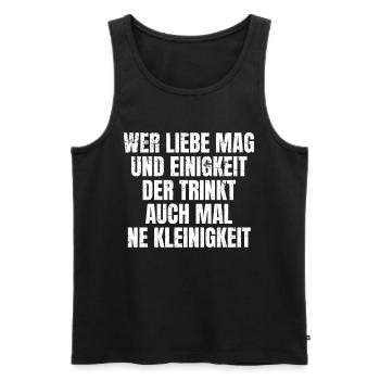 Ein Bisschen trinken - Lustiger Feierabend Spruch - Männer Premium Bio Tank Top - Schwarz - Vorne - AI Model Male 178 light (178cm)
