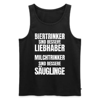 Biertrinker Liebhaber - Lustiger Feierabend Spruch - Männer Premium Bio Tank Top - Schwarz - Vorne - AI Model Male 178 light (178cm)