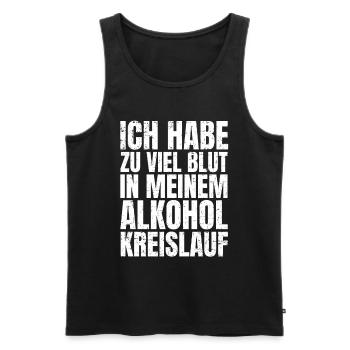 Blut im Alkoholkreislauf - Feierabend Spruch - Männer Premium Bio Tank Top - Schwarz - Vorne - AI Model Male 178 light (178cm)