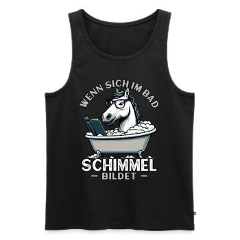 Meme Lustiger Spruch Pferd Schimmel im Bad, Spaß - Männer Premium Bio Tank Top - Schwarz - Vorne - AI Model Male 178 light (178cm)