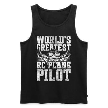 Modellflieger World's Greatest RC Plane Pilot - Männer Premium Bio Tank Top - Schwarz - Vorne - Michal (187cm)