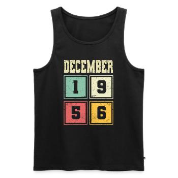 67th birthday December vintage 1956 vintage - Men's Premium Organic Tank Top - black - Front - AI Model Male 178 light (178cm)