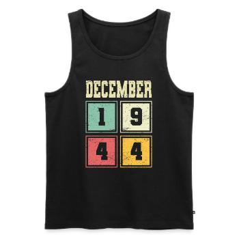 79. Geburtstag Dezember Jahrgang 1944 Vintage - Männer Premium Bio Tank Top - Schwarz - Vorne - Michal (187cm)