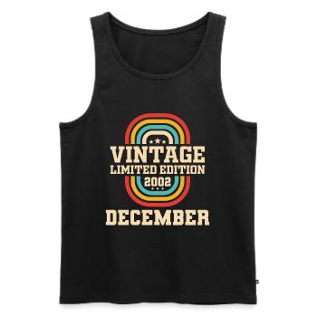 21st Birthday December Vintage 2002 Vintage - Men's Premium Organic Tank Top - black - Front - Michal (187cm)