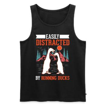 Easily distracted by Running Ducks Runner Duck - Men's Premium Organic Tank Top - black - Front - AI Model Male 178 light (178cm)