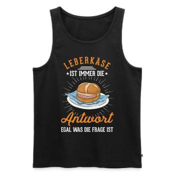 Leberkas Leberkäse Fleischkäse - Männer Premium Bio Tank Top - Schwarz - Vorne - Michal (187cm)