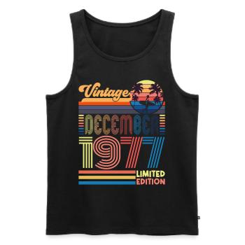 Birthday December 1977. Gift December 1977. - Men's Premium Organic Tank Top - black - Front - Michal (187cm)