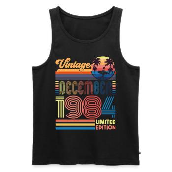 Birthday December 1984. Gift December 1984. - Men's Premium Organic Tank Top - black - Front - Michal (187cm)