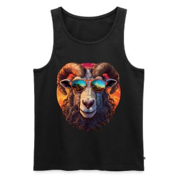 Sven the cool, friendly proud ram - Men's Premium Organic Tank Top - black - Front - AI Model Male 178 light (178cm)