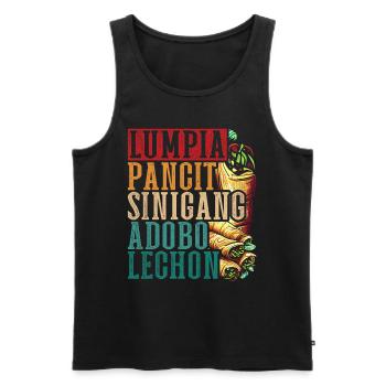 Lumpia Pancit Sinigang Adobo Lechon - Männer Premium Bio Tank Top - Schwarz - Vorne - AI Model Male 178 light (178cm)