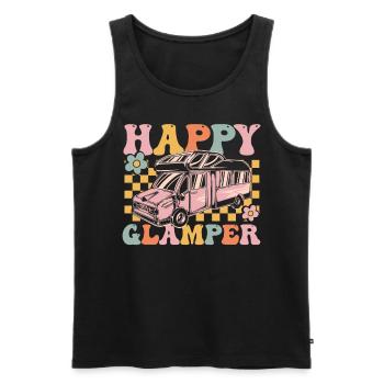 Groovy Glamping - Männer Premium Bio Tank Top - Schwarz - Vorne - AI Model Male 178 light (178cm)