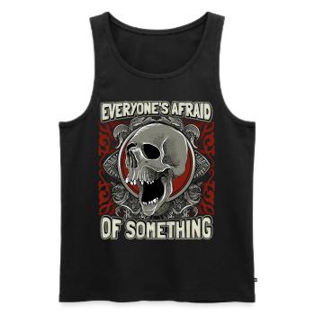 Totenkopf, Vintage Skull, Angst lustiger Spruch - Männer Premium Bio Tank Top - Schwarz - Vorne - AI Model Male 178 light (178cm)