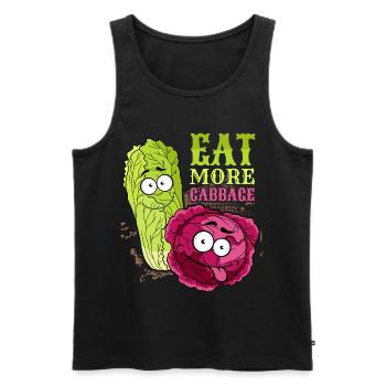 Cabbage, funny saying, red cabbage, Chinese cabbage - Men's Premium Organic Tank Top - black - Front - AI Model Male 178 light (178cm)