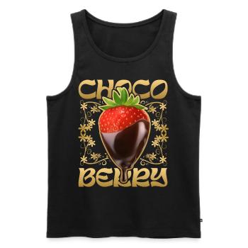 Strawberry with chocolate - Men's Premium Organic Tank Top - black - Front - AI Model Male 178 light (178cm)