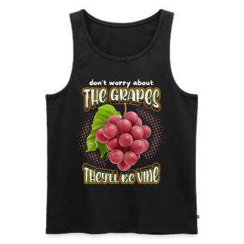 Wine, Grapes, Funny Saying, Pun - Men's Premium Organic Tank Top - black - Front - AI Model Male 178 light (178cm)
