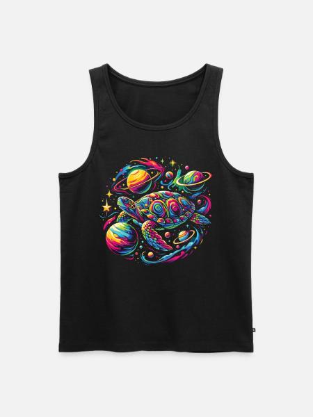 Galactic Turtle: Star Journey - Men's Premium Organic Tank Top - black