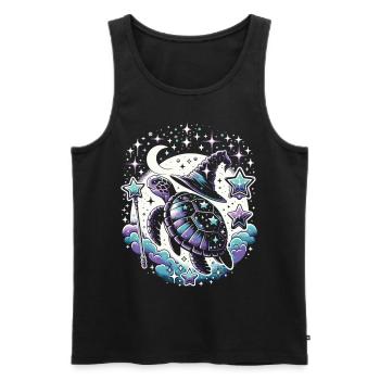 Magic Meets Turtle: Star Charmer - Men's Premium Organic Tank Top - black - Front - AI Model Male 178 light (178cm)