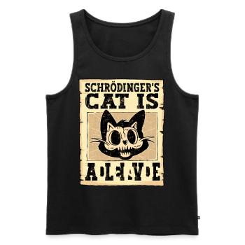 Le chat de Schrödinger est mort et vivant - Débardeur bio Premium Homme - noir - Devant - AI Model Male 178 light (178cm)