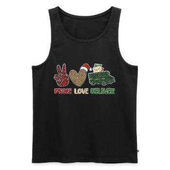 Peace Love Deliver - Männer Premium Bio Tank Top - Schwarz - Vorne - AI Model Male 178 light (178cm)