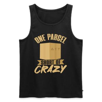 One Parcel Short Of Crazy - Männer Premium Bio Tank Top - Schwarz - Vorne - Michal (187cm)