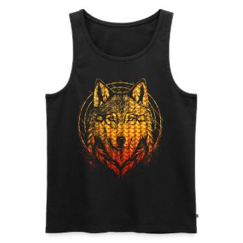 Loup - Débardeur bio Premium Homme - noir - Devant - AI Model Male 178 light (178cm)