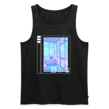 Lofi Soft Pastel Aesthetic Japan School Otaku Anim - Männer Premium Bio Tank Top - Schwarz - Vorne - AI Model Male 178 light (178cm)