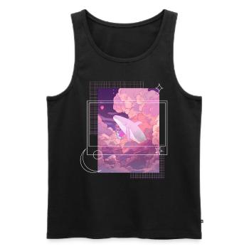 Lofi Japanese Aesthetic Pastel Fantasy Whale In Cl - Männer Premium Bio Tank Top - Schwarz - Vorne - AI Model Male 178 light (178cm)